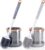 Silicone Toilet Brush Set, 2 Pack Toilet Bowl Brush and Holder with Tweezers Long Handle, Toilet Cleaner Brush for Bathroom Deep Cleaning, Elegant Toilet Scrubber Bathroom Decor Accessories