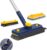 Generic 3 in 1 Floor Scrubber Brush with Long Stainless Steel Handle, Shower Tub Tile Scrub and Squeegee for Cleaning Bathtub, Bathroom, Sink, Wall, Glass, Patio, Garage