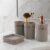 Decorative Grey Bathroom 4 Pcs Accessories Set – Soap Dish, Toothpaste Holder, Hand-Wash Despenser & Makeup Holder – إكسسوارات حمام – Toilet Sets, Kids bathroom ser, Home Decor Dispenser – حمام – Gift