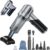 Portable Wireless 21000Pa High Power Mini Vacuum Cleaner for Car Home, Cordless Vacuum Cleaner Car 4-in-1 with Brushless Motor,Air Blower,Handheld Vacuum Cordless,3 Gear Adjustment (Gray-black)