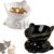 2 Pcs Elevated Cat Food Bowl, Ceramic Raised Cat Bowls, Anti Vomit Cat Food Bowl, Cat Feeding Bowl Neck Protective Bowl, 14° Tilted Raised Cat Feeder
