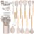ARCHAEOPTERYX 33 pcs Non-Stick Silicone Cooking Kitchen Utensils Set, Silicone Handle, Heat Resistant, Easy to Clean, Khaki