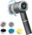 Rechargeable Electric Spin Scrubber,Uoexziyi Cordless Cleaning Brush with Long Handle,3 Replaceable Brush Heads Shower Scrubber for Bathroom Tub,Floor,Tile,Kitchen and Shoes(Gray)