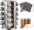 Goodern Revolving Spice Rack,Rotating Spice Rack Organizer with 20 Jars Revolving Seasoning Organizer with Labels Spice Jar Set Stainless Steel Spice Carousel for Kitchen Countertop Cabinet-Silver