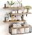 Beauenty 4 Tiers Floating Shelves Wall Mounted,Bathroom Shelves with Wire Storage Basket,Storage Shelves Wall Shelves for Bedroom, Living Room, Kitchen and Bathroom (Wire Storage Basket, Set of 4)