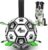 QDAN Dog Toys Soccer Ball with Straps, Puppy Birthday Gifts, Interactive for Tug of War, Durable Balls for Small & Medium Dogs（6 Inch）