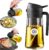YARRAMATE Olive Oil Dispenser Bottle for Kitchen，2 in 1 Oil Sprayer for Cooking, 16oz/470ml Glass Oil Spray Bottle with Pourer, Food-grade Oil Mister for Air Fryer, Salad (02 Black)