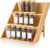 Angju Bamboo Spice Rack and Organizer, 3-tier (33D x 25W x 25.4H centimeters) Seasoning Spice Jar Organizer, Excellent Tiered Wooden Spice Racks Free Standing for Cabinet Drawers and Countertop