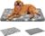 EMPSIGN Fancy Dog Bed Mat（107 * 71 * 2.8cm）, Pet Mat Crate Pad Reversible (Cool & Warm), Machine Washable, Pet Sleeping Mat for Dogs up to 40kg, Grey, Star Pattern