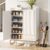 Tribesigns Shoe Cabinet with Doors, 5 Tiers Shoe Storage Cabinet for Entryway, 25 Pairs Wooden Shoe Cabinets, Modern Shoe Organizer Storage for Living Room, Bedroom, Hallway, Closet, White