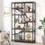 Tribesigns Bookshelf, Industrial 5 Tier Etagere Bookcase, Freestanding Tall Bookshelves Display Shelf Storage Organizer with 9-Open Storage Shelf for Living Room, Bedroom