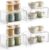 Cabinet Shelf Organizer, 2 Pack Kitchen Cabinet and Counter Shelf Organizer, Spice Organization for Cabinet, Seasoning, Plate Organizer Shelf Riser, Clear (M + L)
